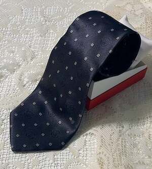 Gianni Versace Medusa Logo and Greek Key Pattern Silk Tie